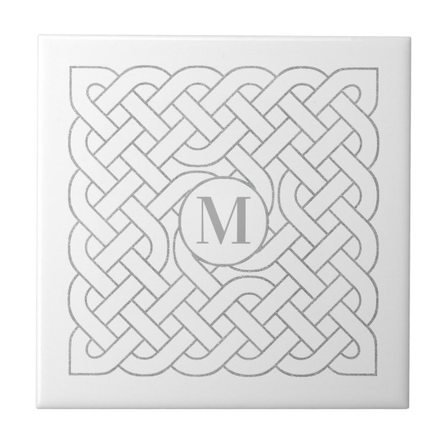 Monogram Celtic Knot Irish Scottish Welsh Fliese (Vorderseite)