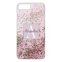 Monogram Champagne Pink Confetti