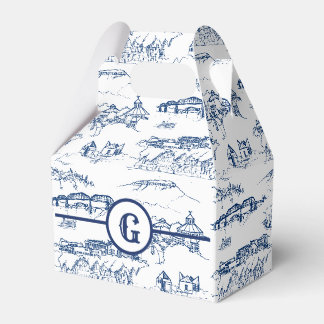 Monogram Chattanooga Toile Blue Geschenkschachtel