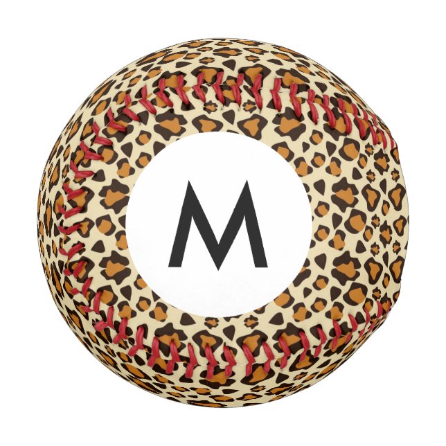 Monogram Cheetah Hautmuster Baseball (Vorderseite Links)