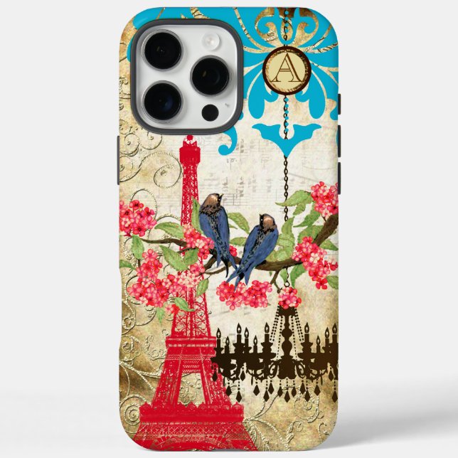 Monogram Cherry Blossom Bird Chandelier iPhone title_seo2 (Rückseite)