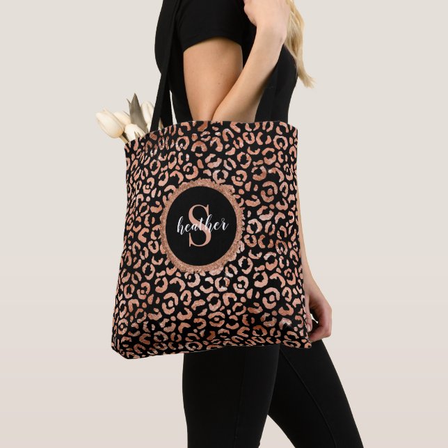 Monogram Chic Black Leopard Animal Print Tasche (Von Nahem)