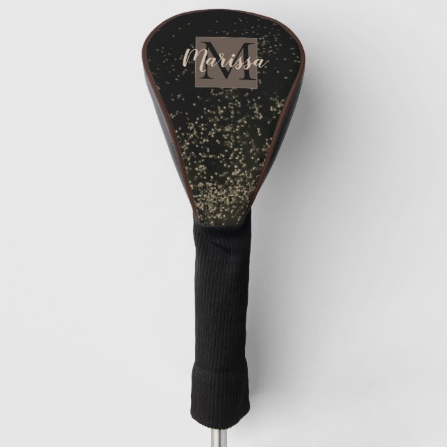 Monogram Chic Gold Confetti Golf Headcover (Vorderseite)