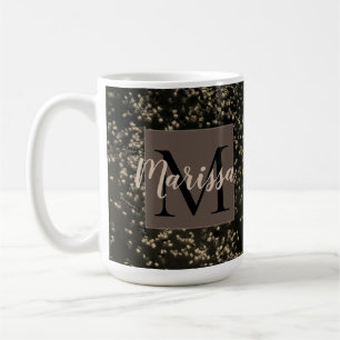 Monogram Chic Gold Confetti Kaffeetasse