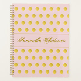 Monogram Chic Rose Gold Nom Polka Dot Planner