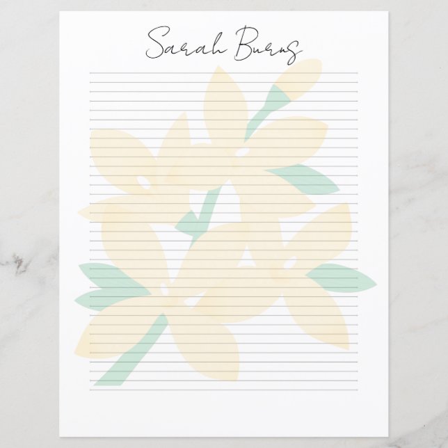 Monogram Chic Script Name Stationery Paper (Vorderseite)
