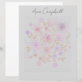 Monogram Chic Script Name Stationery Paper