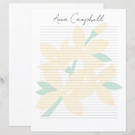 Monogram Chic Script Name Stationery Paper