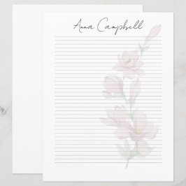 Monogram Chic Script Name Stationery Paper