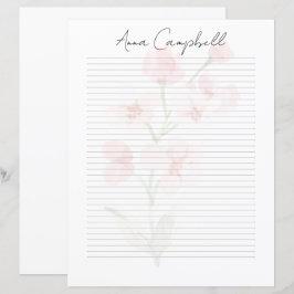 Monogram Chic Script Name Stationery Paper