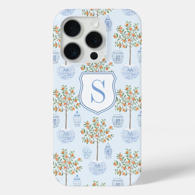 Monogram Chinesische Kartoffelzitrus Orange Tree Case-Mate iPhone Hülle (Rückseite)