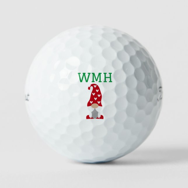 Monogram Christmas Elf Golf Ball (Vorderseite)