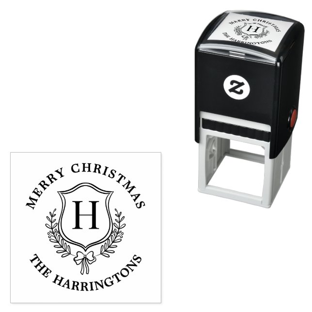 Monogram Christmas Familienwappen Permastempel (Beispiel)