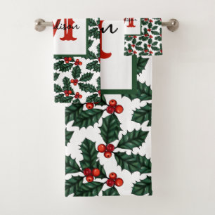 Monogram Christmas Holly Berries