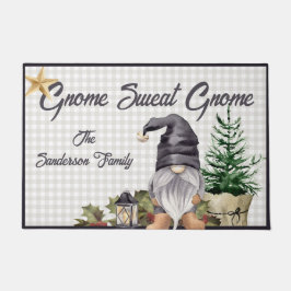 Monogram Christmas Watercolor Gnome Fußmatte