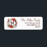 Monogram Christmas Wreath Traditionelles Elegant<br><div class="desc">Fügen Sie Ihre persönliche Touch zu all Ihren Urlaubssendungen mit diesen klassischen Rücksendeadressen-Aufklebern hinzu. Ihr Monogramm-Brief ist Set in einem Urlaubskrez. Diese Zeit rettend Aufkleber sind ideal für Grußkarten und alle Arten von Urlaubspaketen.</div>