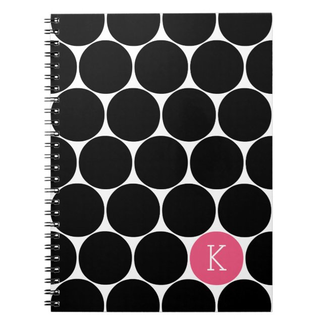 Monogram Circle Custom Notebook Notizblock (Vorderseite)