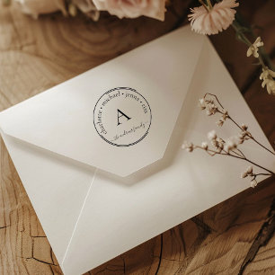 Monogram Circle Wood Art Briefmarke Gummistempel