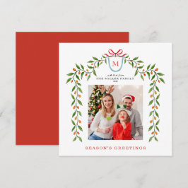 Monogram Citrus Garland Holiday Foto Ankündigung