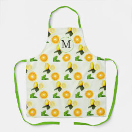 Monogram Citrus und Mint All-Over-Print-Schürze Schürze