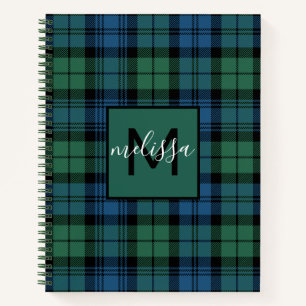 Monogram Clan Campbell Tartan Kariert Ihren Namen  Notizbuch