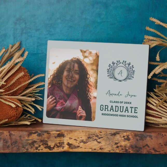 Monogram Class of 2025 Grad Foto Ankündigung Fotoplatte (Seite)