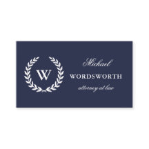 Monogram Classic Beruflich Blue White QR Code