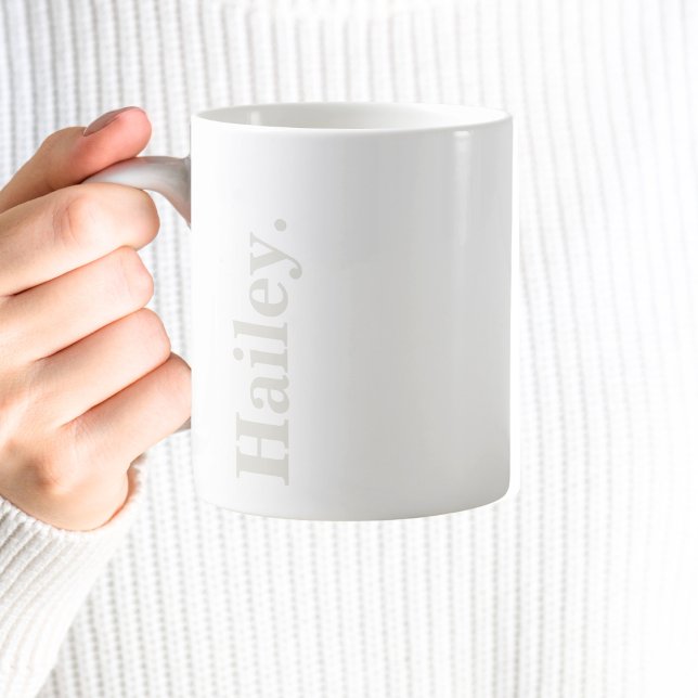 Monogram Classic Elegant Minimal Elfenbeinweiße Be Kaffeetasse (Von Creator hochgeladen)