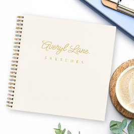 Monogram Classic Elegant Minimal Ivory Sketchbook Notizbuch