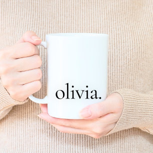 Monogram Classic Elegant Minimal Schwarz und Weiß Kaffeetasse