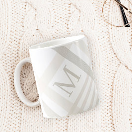 Monogram Classic Elegant Minimaler Karierter Name Kaffeetasse