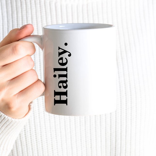 Monogram Classic Elegant Minimaler Schwarz-weißer  Kaffeetasse (Von Creator hochgeladen)