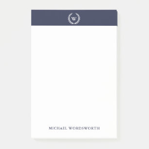 Monogram Classic Elegant Name Post-it® Notes Post-it Klebezettel