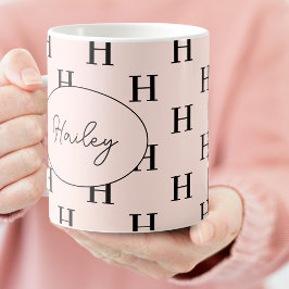 Monogram Classic Elegant Niedlicher Skriptname Kaffeetasse