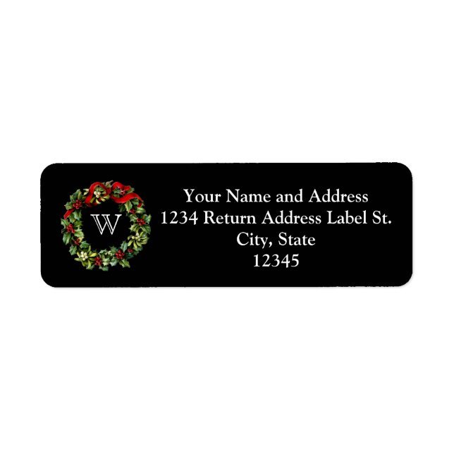 Monogram Classic Holly Wreath Custom Christmas (Vorne)