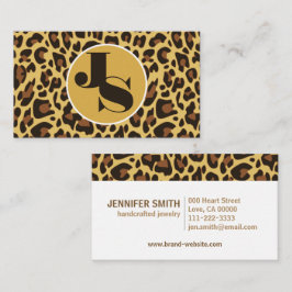 Monogram Classic Leopard Print Rockabilly Muster Visitenkarte
