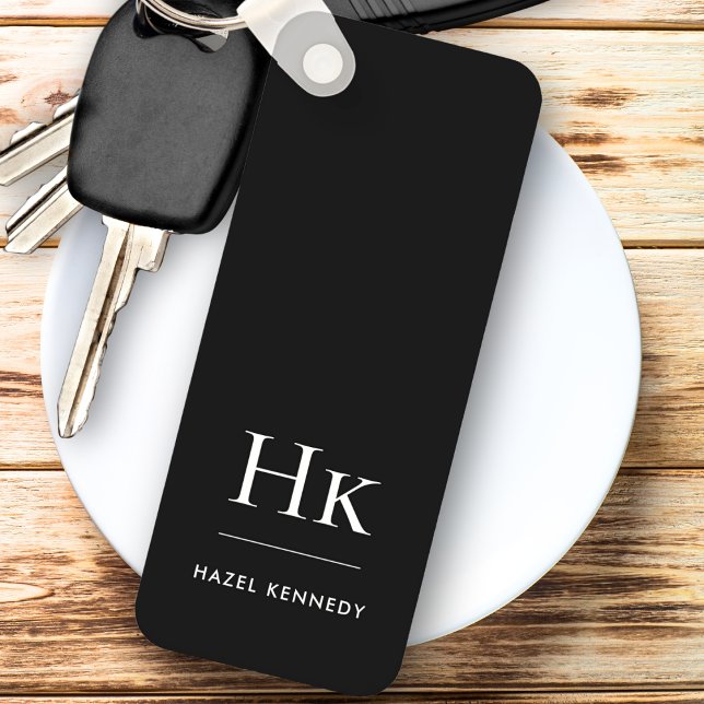 Monogram Classic Modernes Minimalistisch Schwarz u Schlüsselanhänger (Von Creator hochgeladen)