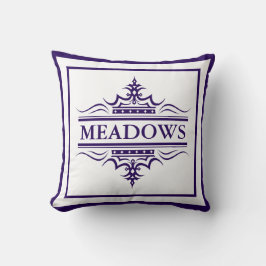 Monogram Classic Navy Blue and White Throw Pillow Kissen