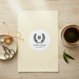 Monogram Classic Round Stickers, kundenspezifische Runder Aufkleber