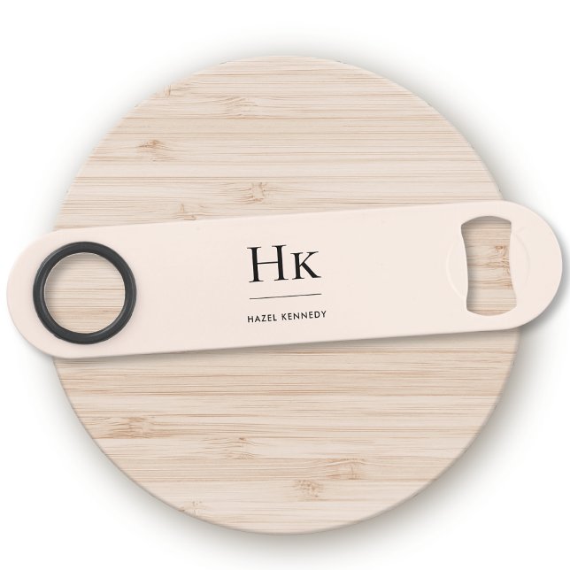 Monogram Classic Simple Modern Blush Pink Speed Flaschenöffner (Von Creator hochgeladen)