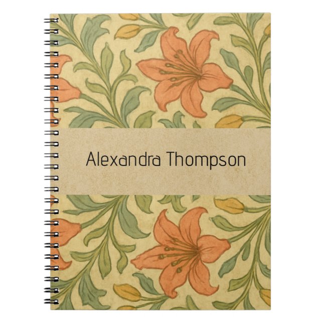 Monogram classic William Morris Rustic vintage Notizblock (Vorderseite)
