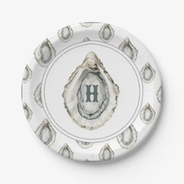 Monogram Coastal Oyster Pappteller
