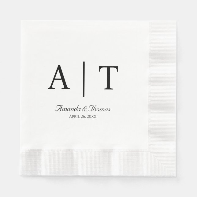 Monogram Cocktail Paper Napkin Serviette (Vorderseite)