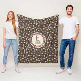 Monogram Coffee Lover Fleecedecke