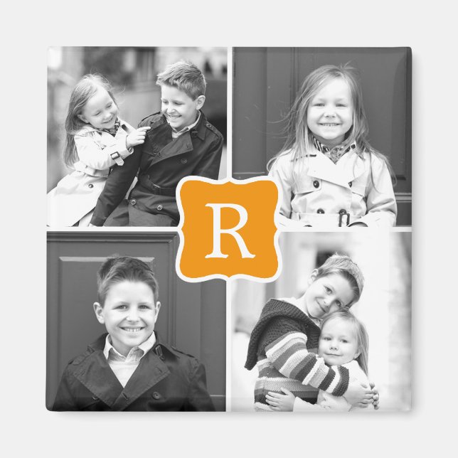 Monogram Collage Personalisiert Foto Magnet - Oran (Vorne)