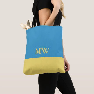 Monogram Color Block Totbeutel Sky Blau & Gelb Tasche
