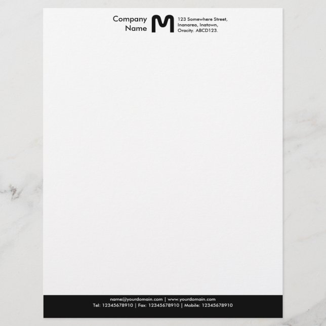 Monogram Color Footer - Black Briefbogen (Vorderseite)