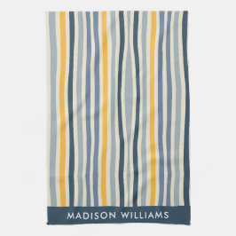 Monogram Colored Lines Elegant Stilvoll Geschirrtuch