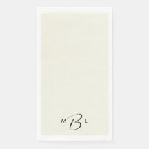 Monogram Combo Schriftart Cream Wedding Napkins