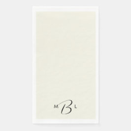 Monogram Combo Schriftart Cream Wedding Napkins Serviette